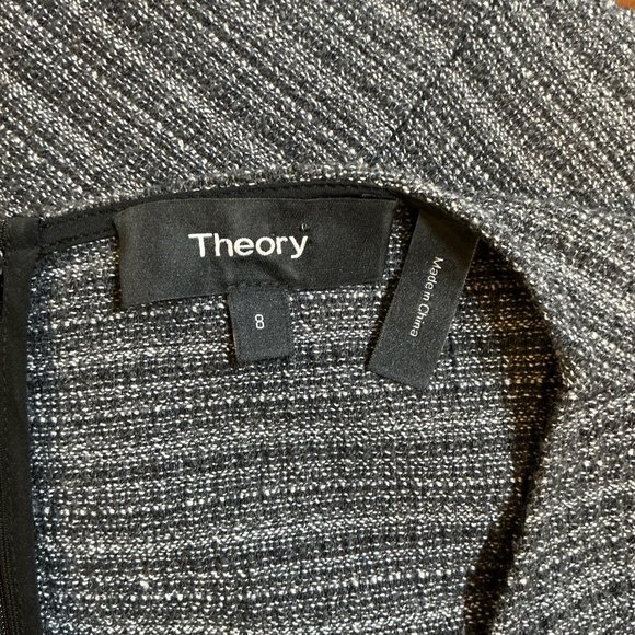 Theory Albita Knit Fit & Flare Short Sleeve Dress Gray Size 8 Career Cocktail - Picture 9 of 9